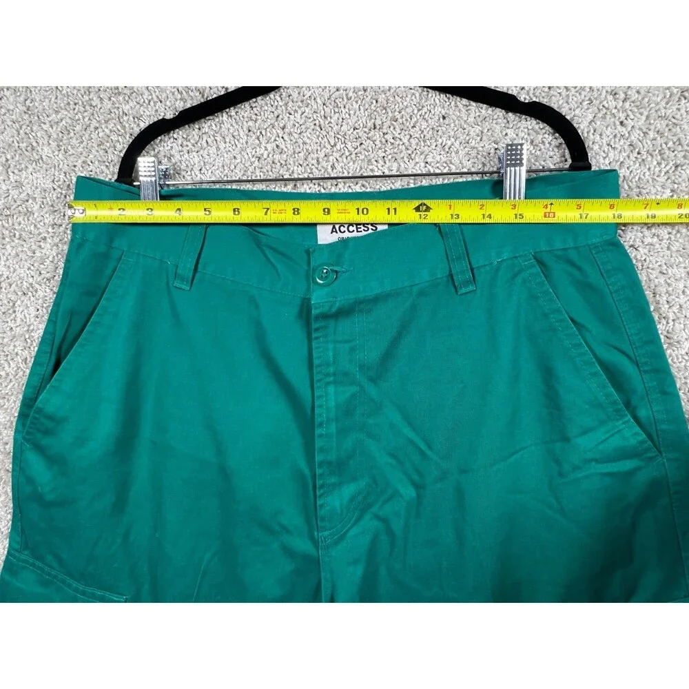 Access Men’s Green Cargo Shorts Casual Utility Pockets Drawstring Hem Size 38 - Picture 2 of 9